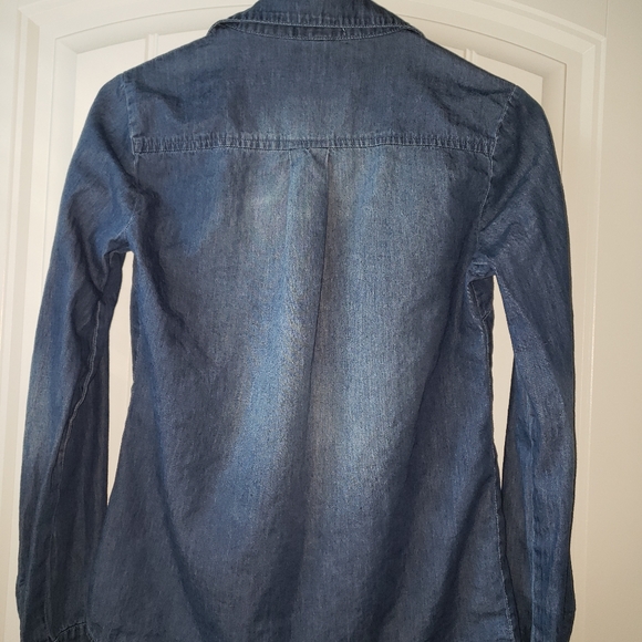 Charlotte Russe dark Demin Button down Shirt Size XS - Picture 3 of 6